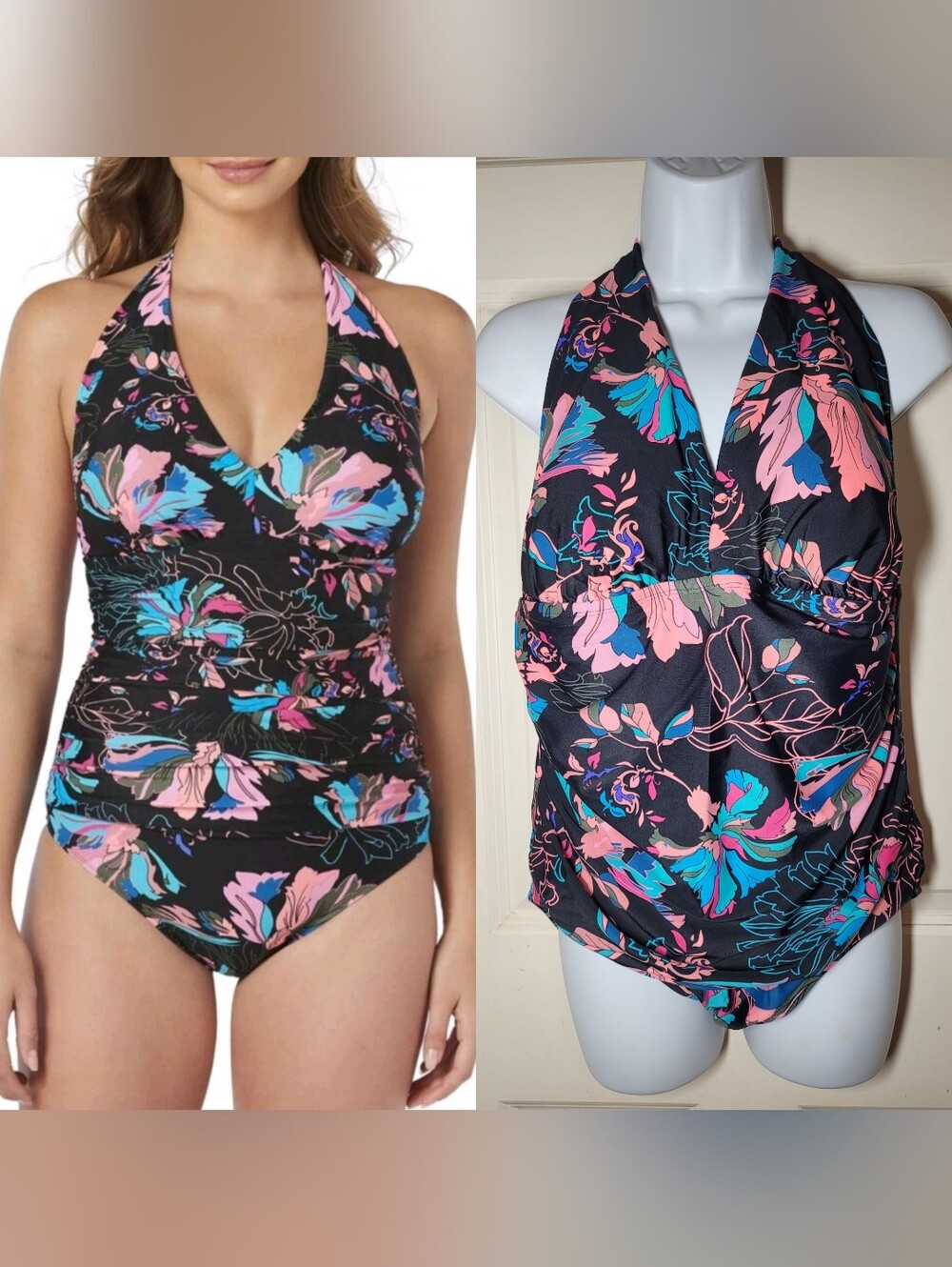 Time and Tru Halter One-Piece Swimsuit